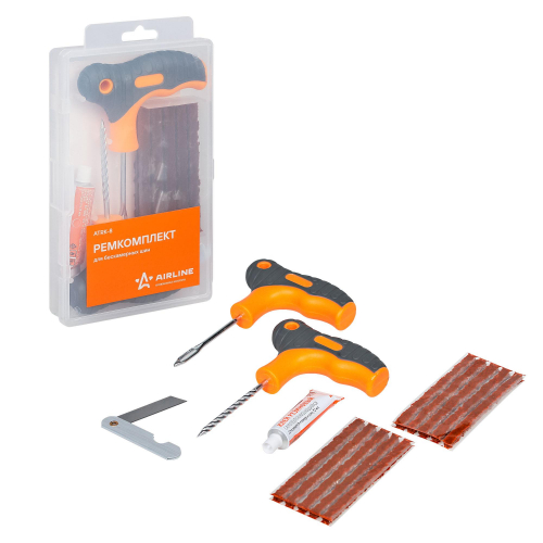 Ремкомплект для б/к шин в кейсе AIRLINE ATRK-8