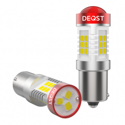 Лампа светодиодная DEQST 241001 S25 P21W BA15s 12-24V 5,5W 6000K 1300lm 2 шт.